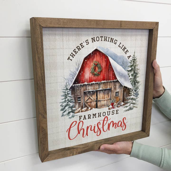 Hangout Home - Wholesale Christmas Wall Art - Nothing Like a Farmhouse Christmas - Vintage Holiday Canvas2