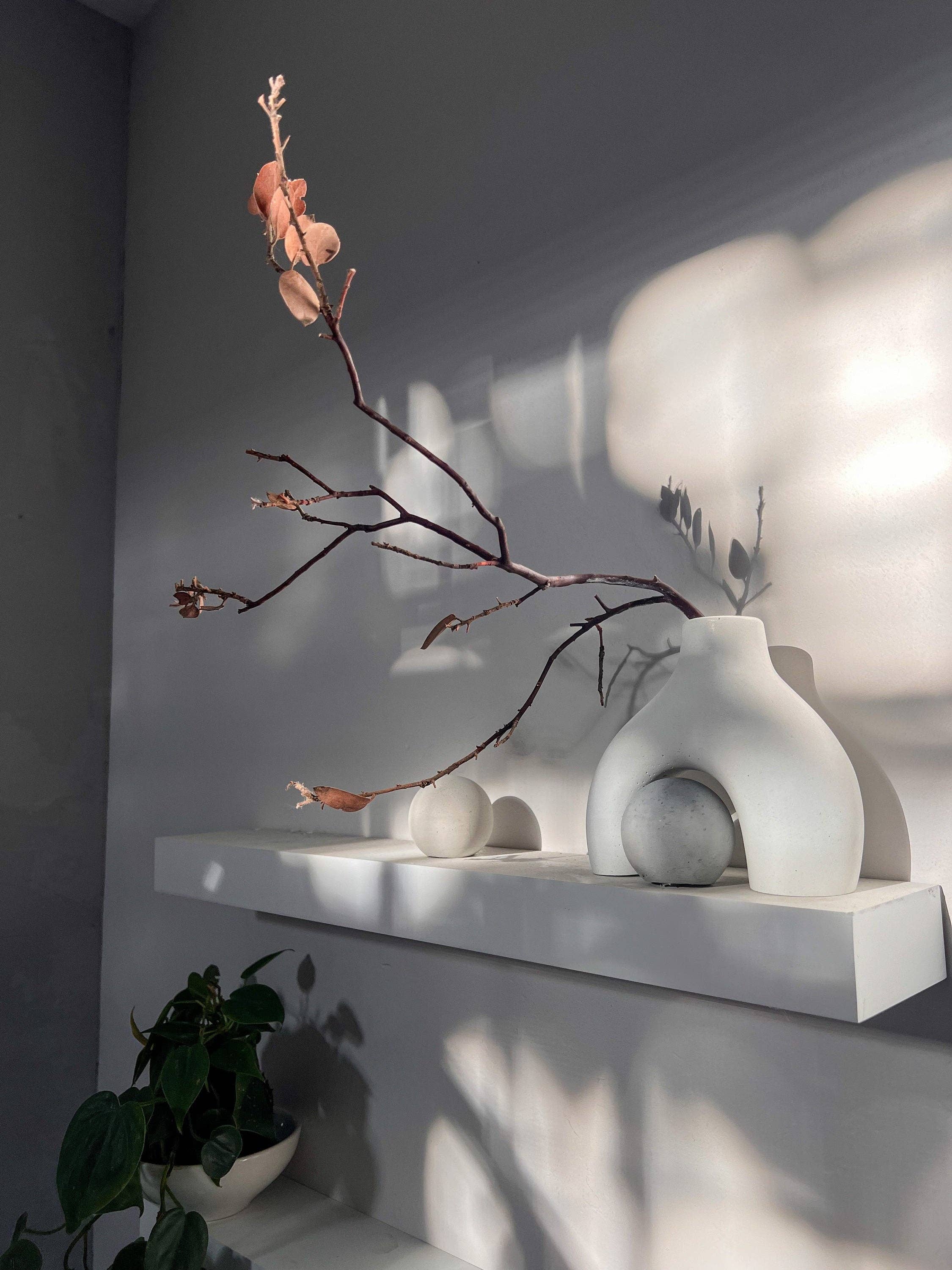 Minimal Loot Design - Wholesale Vase - Nordic Style Vase, Concrete Vase, Asymmetrical Modern Vase, Minimalist Vase, White Vase, Vase Decor, Minimalist Vase, Nordic Decor, Minimal1