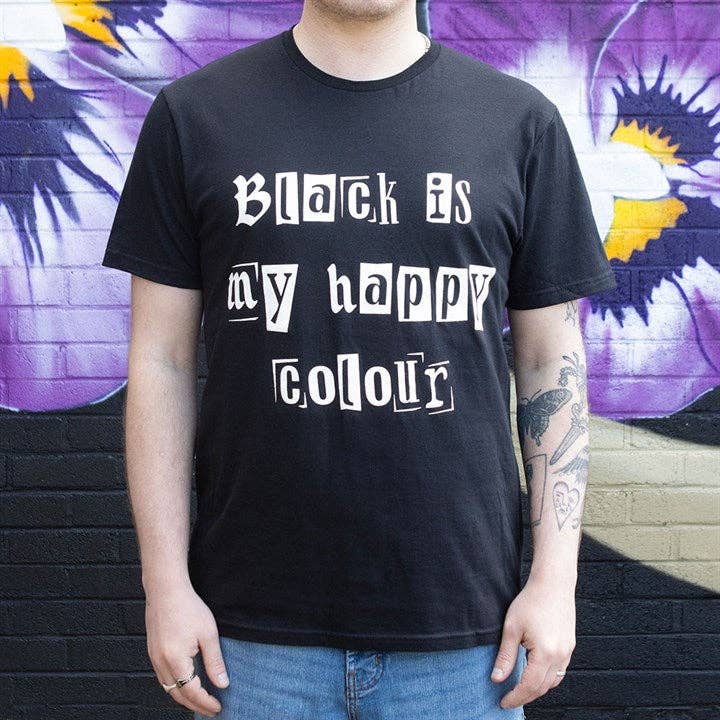 Something Different Wholesale – wholesale Screen printed t-shirt – unisex – Black is My Happy Colour Unisex T-shirt Size M3