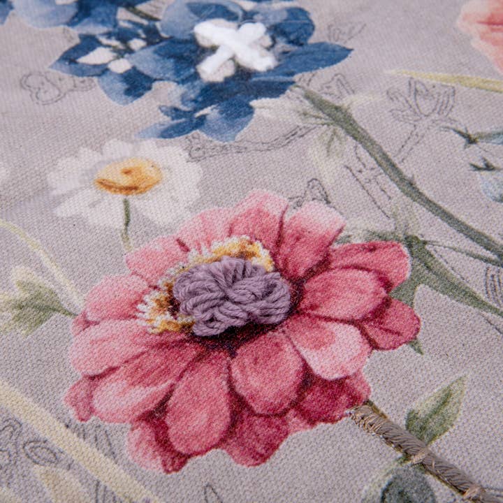 STP - Wholesale Table Runner - Wildflowers Cotton Embroidered Table Runner