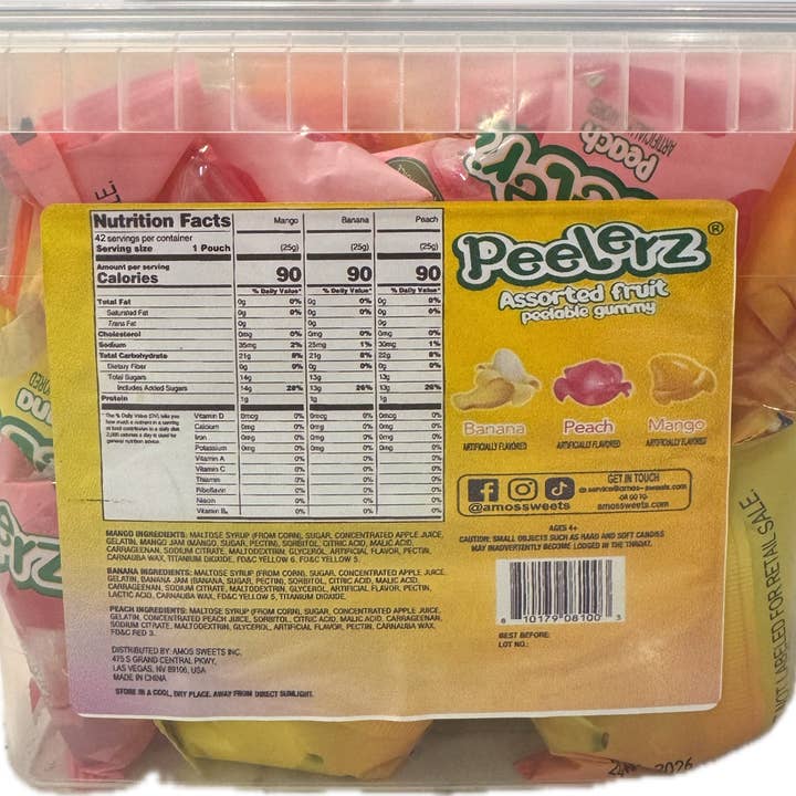 Long Island Candy Factory - Wholesale Gummy - Peelerz 3 Flavor Changemaker Tub Snack Size 37.05 oz 42 ct Tub1
