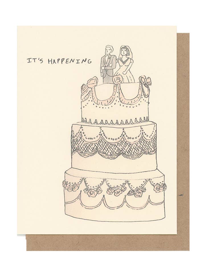 Elegant Wedding Greeting Card / Wedding Cake Card for wholesale by For To From
