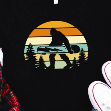 Bigfoot Snowboarding Tee for wholesale by Peach Closet