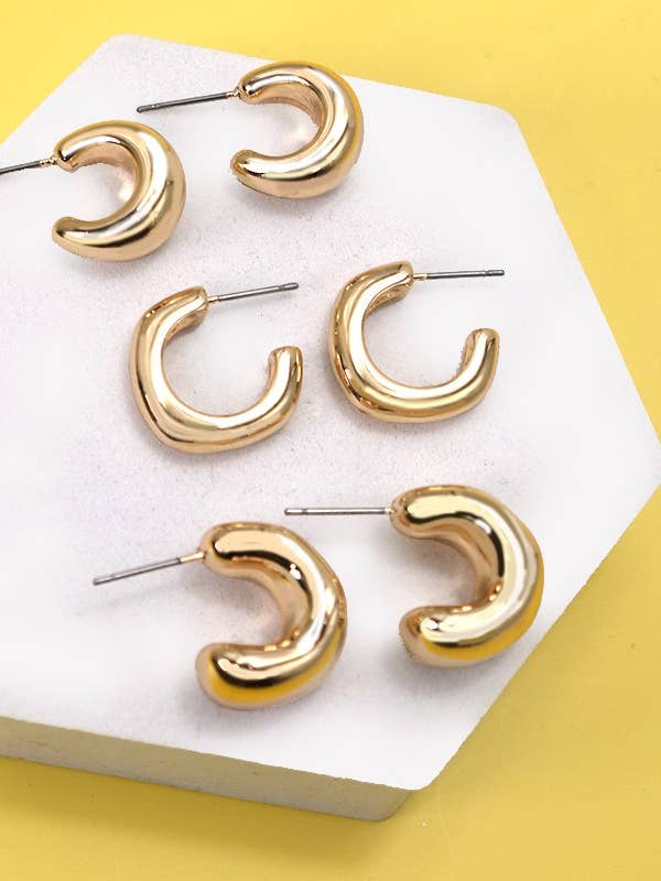 BUBBLY MINI HUGGIE HOOP TRIO EARRINGS | 80E2869 for wholesale by JOSSLYN by wall to wall