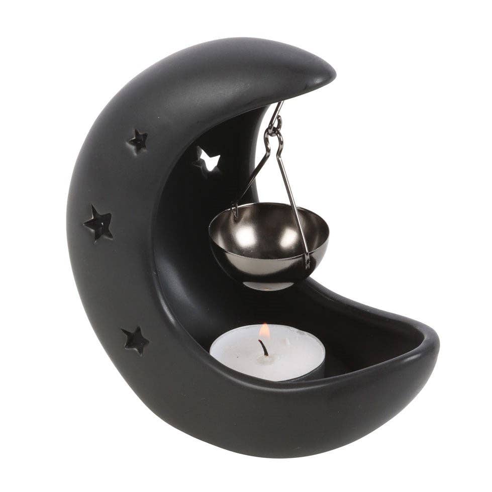 Something Different Wholesale – wholesale Oil warmer – Black Crescent Moon Hanging Oil Burner1