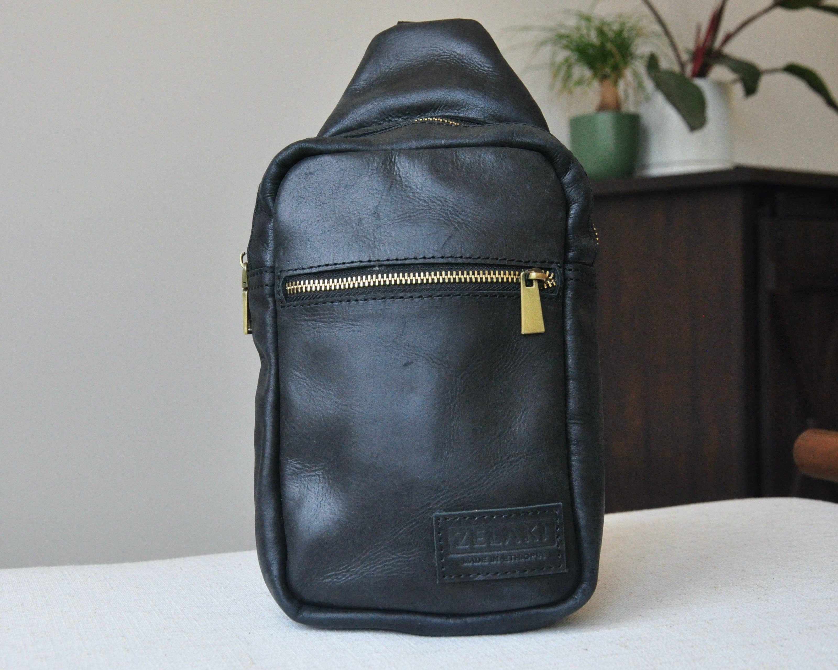 Zelaki Leather Company - Vente Sac à bandoulière – unisexe - Sac à bandoulière Addis/Écharpe à bandoulière unisexe/Sac à dos à bandoulière10