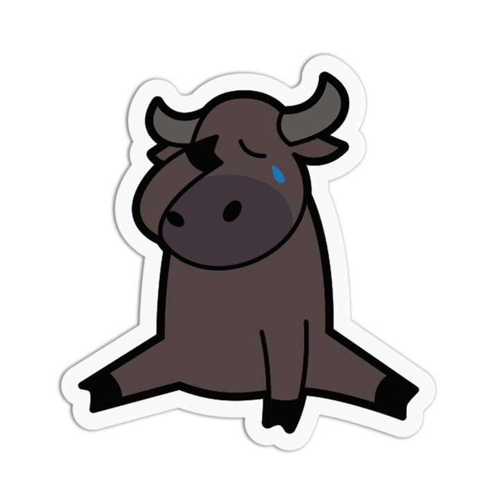 Crying Facepalm Life Chill Carabao Textured Stickers for wholesale by the stkr store