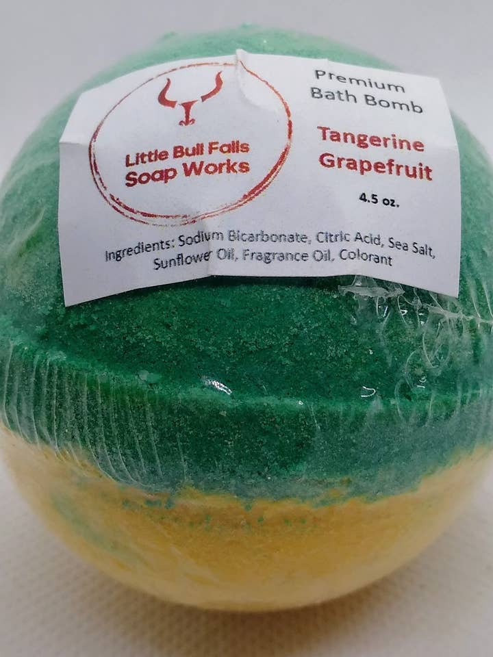 Grapefruit & Tangerine Bath Bomb for wholesale by Little Bull Falls Soap Works