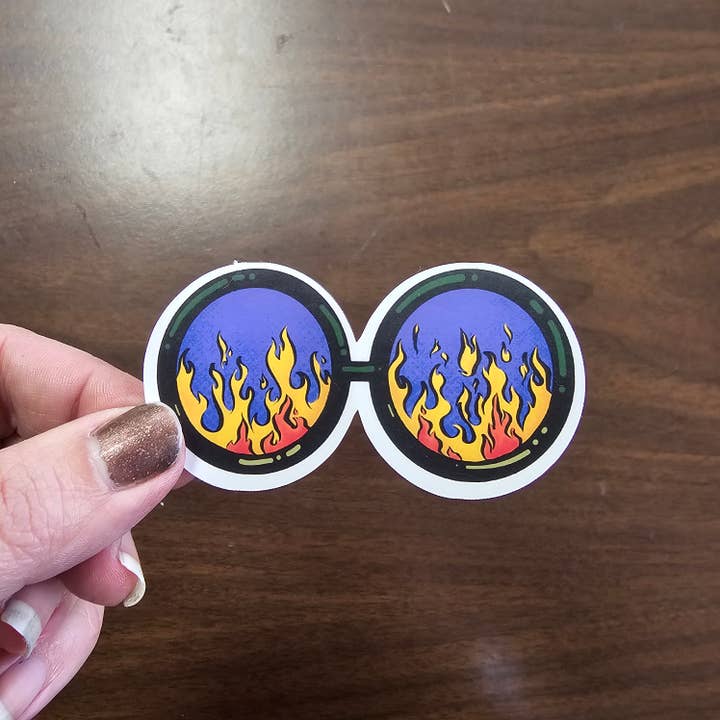 64 Harvard - Wholesale Sticker - Daria Fire Glasses Sticker – 90s TV & Grunge Aesthetic Decal