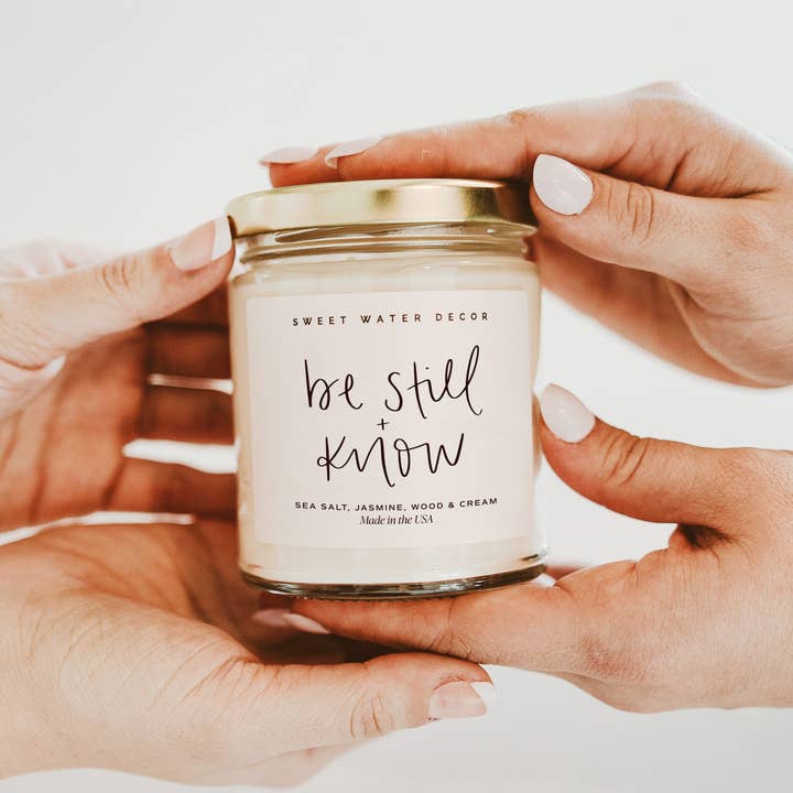 Sweet Water Decor - Wholesale Jar/Filled Candle - Be Still and Know 9 oz Soy Candle - Home Decor & Gifts2