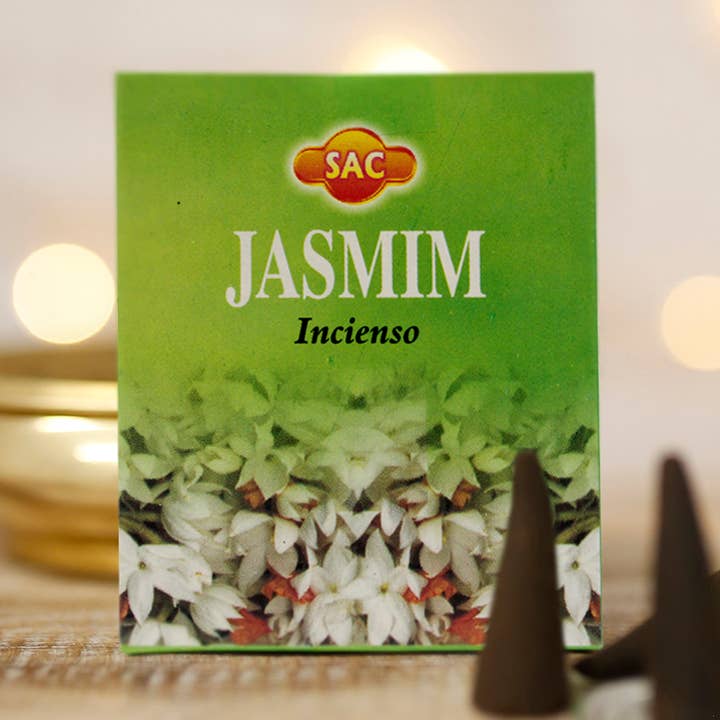 Pakke med 12 røgelseskegler Sac, jasminfarve for engroshandel hos Ethike.eu