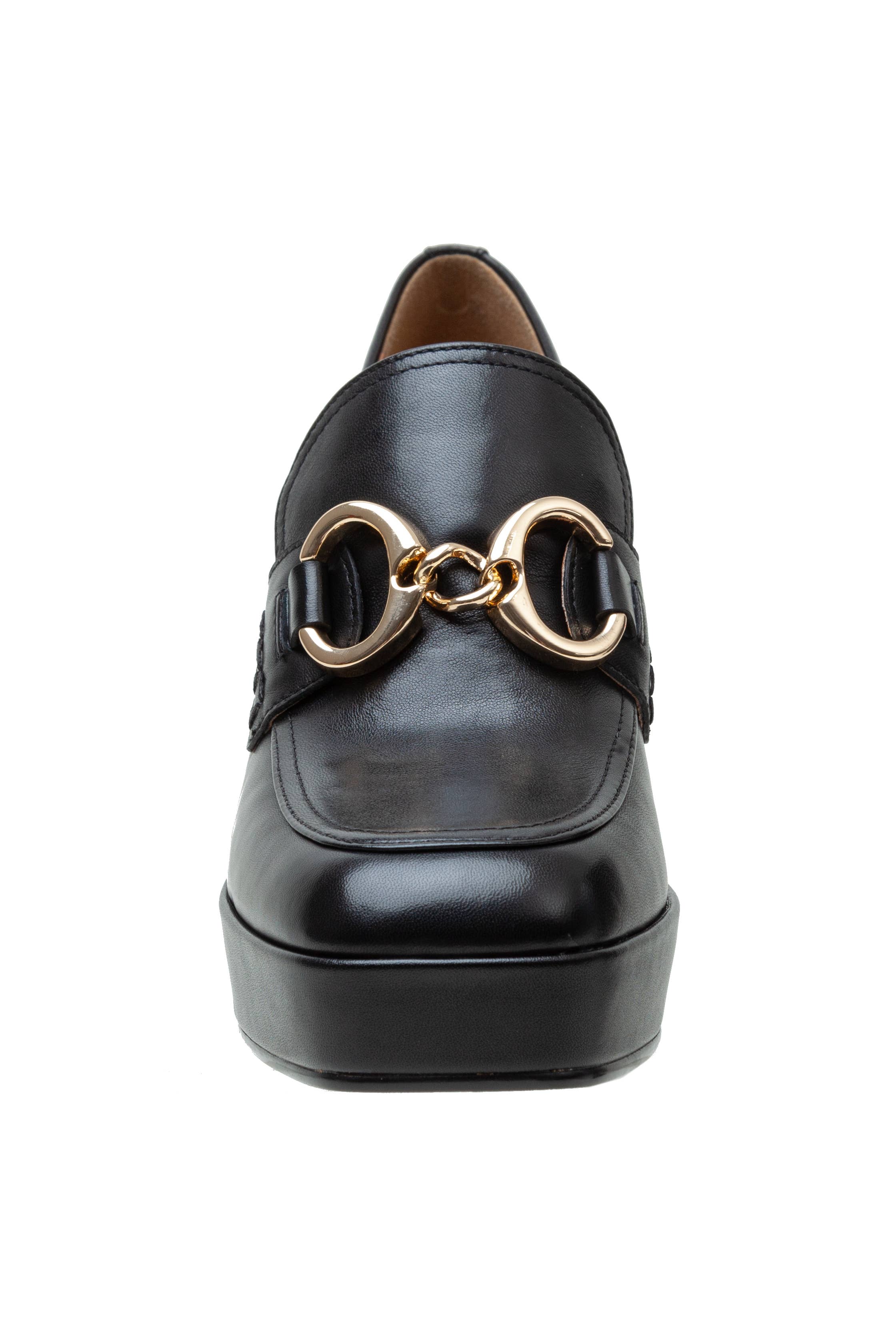 SCHWARZES LEDER NOW Plateau-Loafer mit Blockabsatz für Herren für den Großhandel auf Faire1