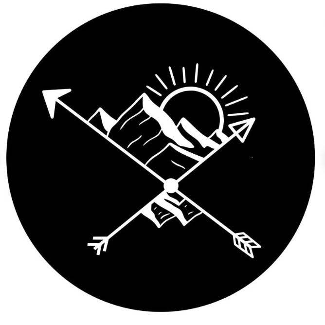 Arrows Crossed With Sunset On The Mountains Spare Tire Cover for wholesale by Dirty Acres