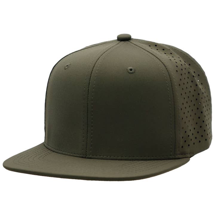Cap Zone - Wholesale Flat Brim Cap - Unisex - Six Panel Flat Bill Perforated Snapback10
