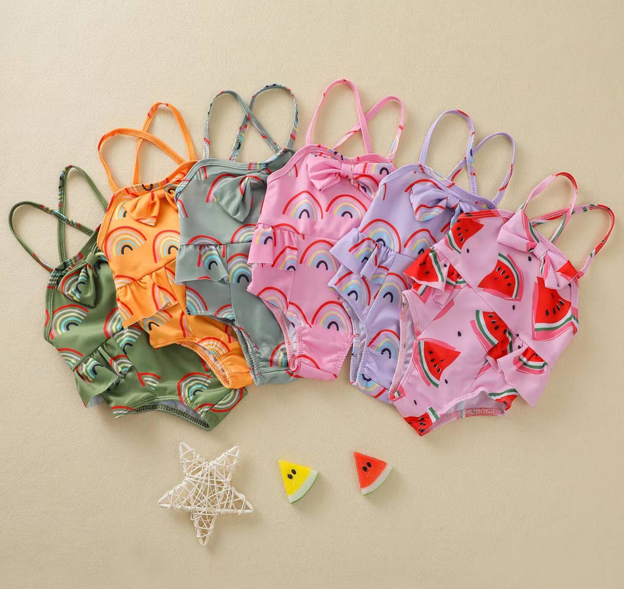 Fennco Styles – wholesale One-piece swimsuit – Kids – Fun Patterned Ruffled One-Piece Baby Swimsuit1