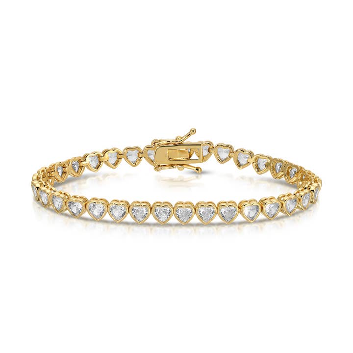 Bracelet de tennis Heavenly Heart pour la vente par JOY DRAVECKY JEWELRY