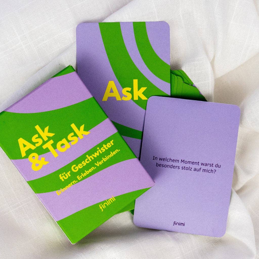 finimi - Vente Jeux de cartes - Ask & Task pour frères et sœurs (Allemand)1