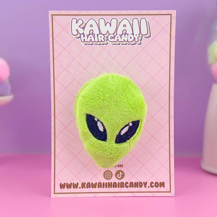 Kawaii Hair Candy - Wholesale Hair Clip - Women's - Plush Alien Head Hair Clip