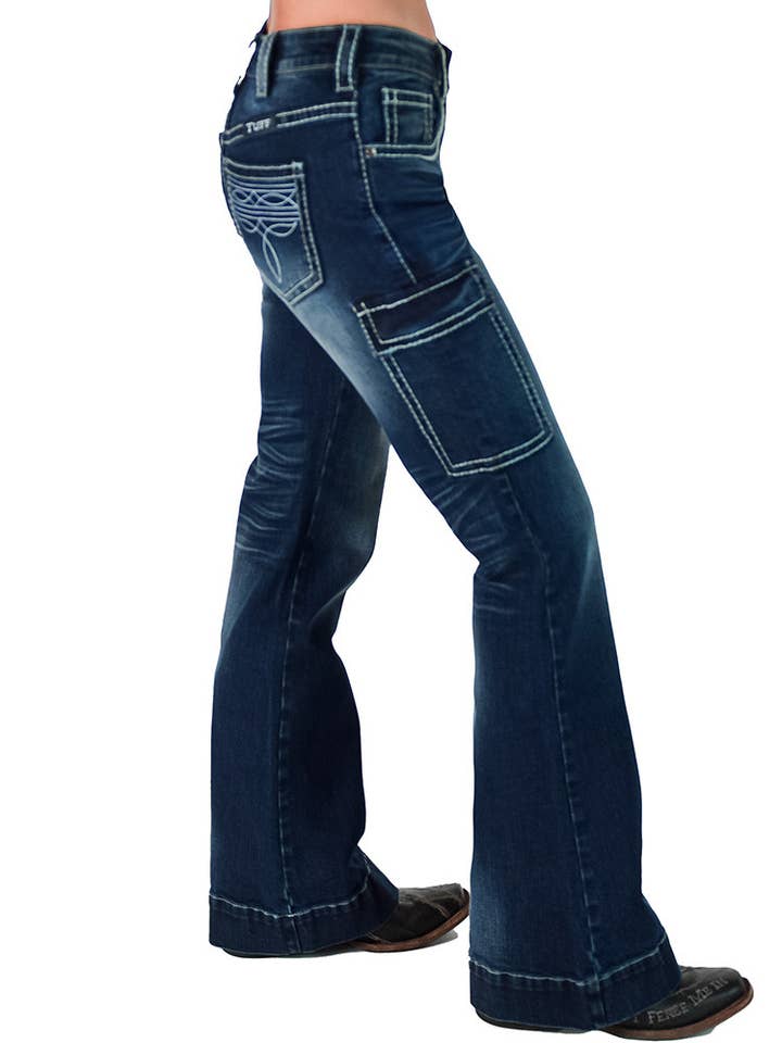 Hvide BootStitch Bukser for engroshandel hos Cowgirl Tuff Co. / B. Tuff Jeans