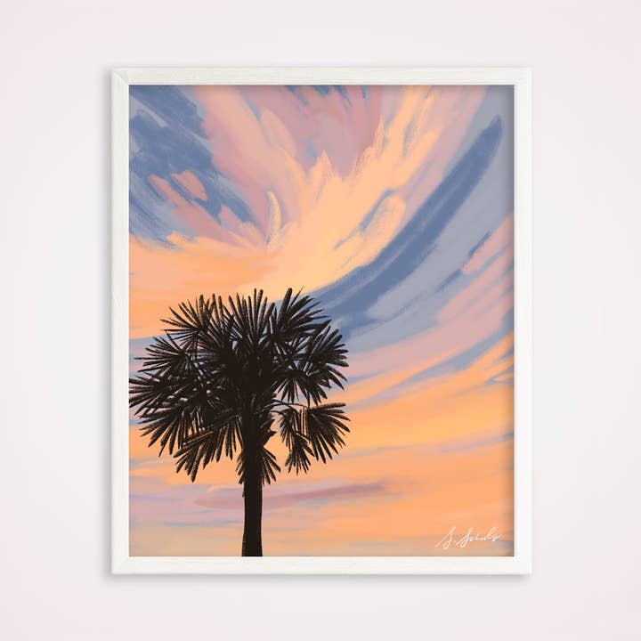 "Pitt Street Palm" Print for wholesale by Sarah Schools Art