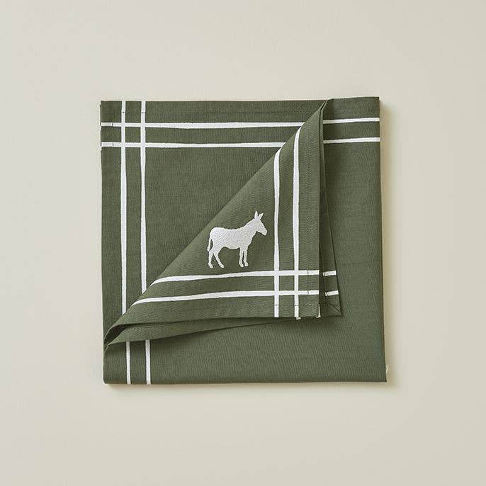 Sylvie Thiriez - Wholesale Dinner & Cloth Napkin - Napkin RDV au pré kaki0