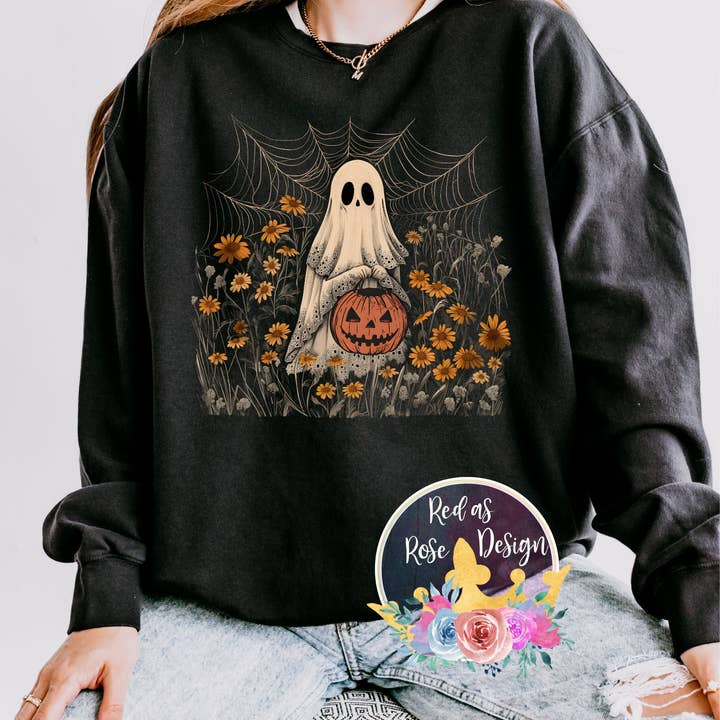 Ghost Sweatshirt for wholesale by Red As Rose Design