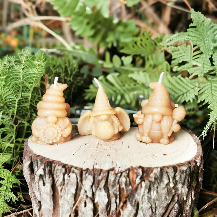 Hand-Poured 100% Beeswax Candle - GNOMES for wholesale by Tittle Apiaries, LLC