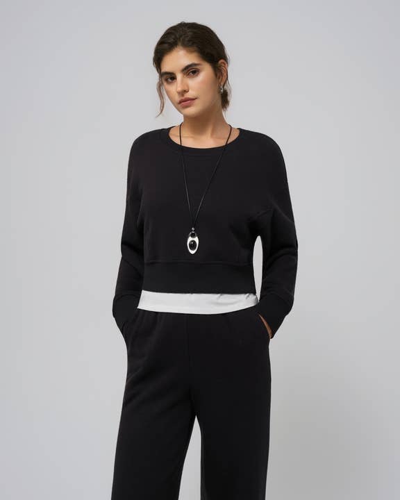 Hemp Essentials Fleece Cropped Sweater for wholesale by Juana