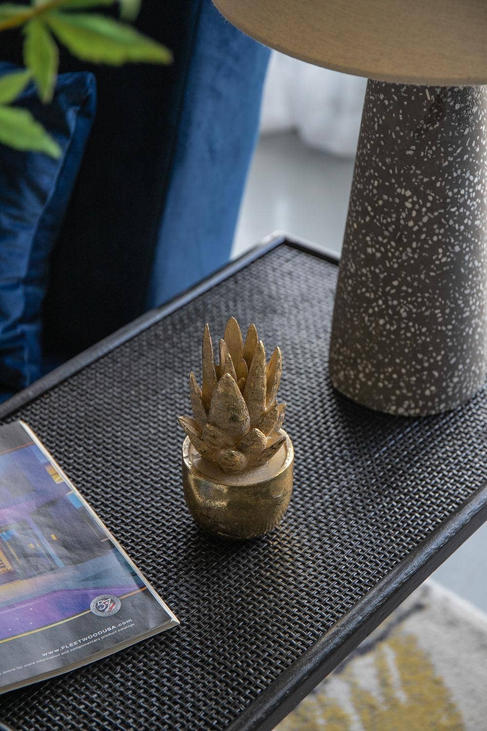 A&B Home Group Inc. - Wholesale Decorative Tabletop Object - D3.5x7" Golden Succulent Resin Planter5