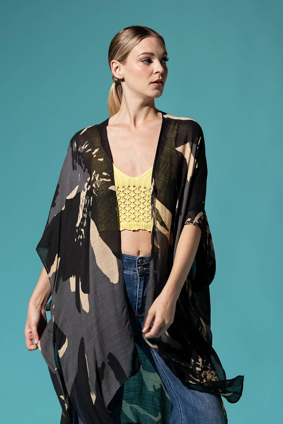 Urbanista - Vente Kimono – femme - Kimono long à imprimé floral ample11