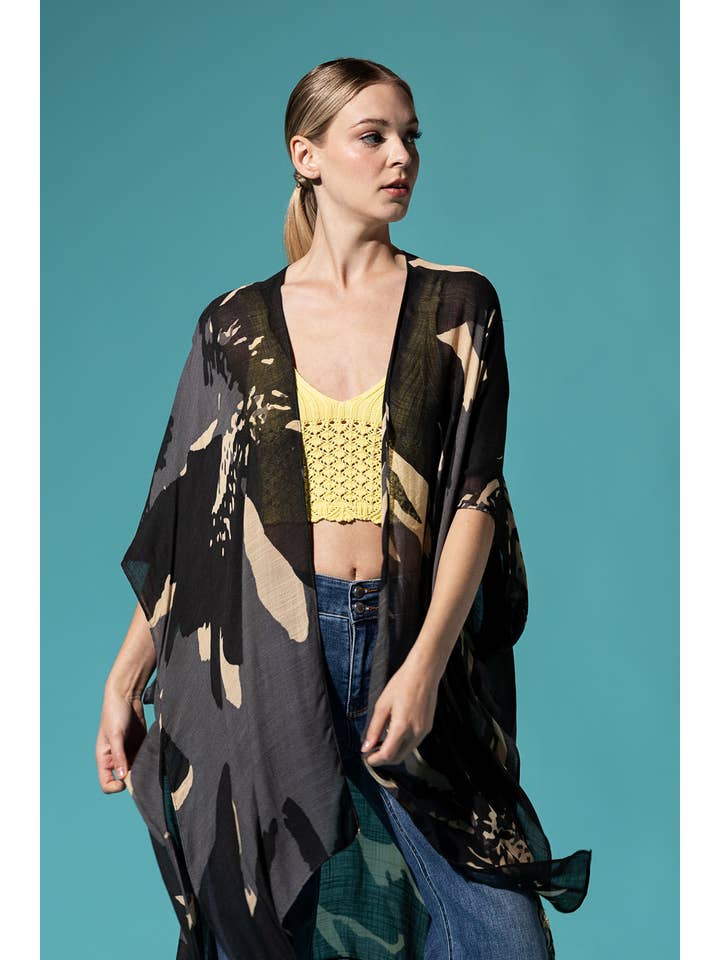 Urbanista - Vente Kimono – femme - Kimono long à imprimé floral ample11