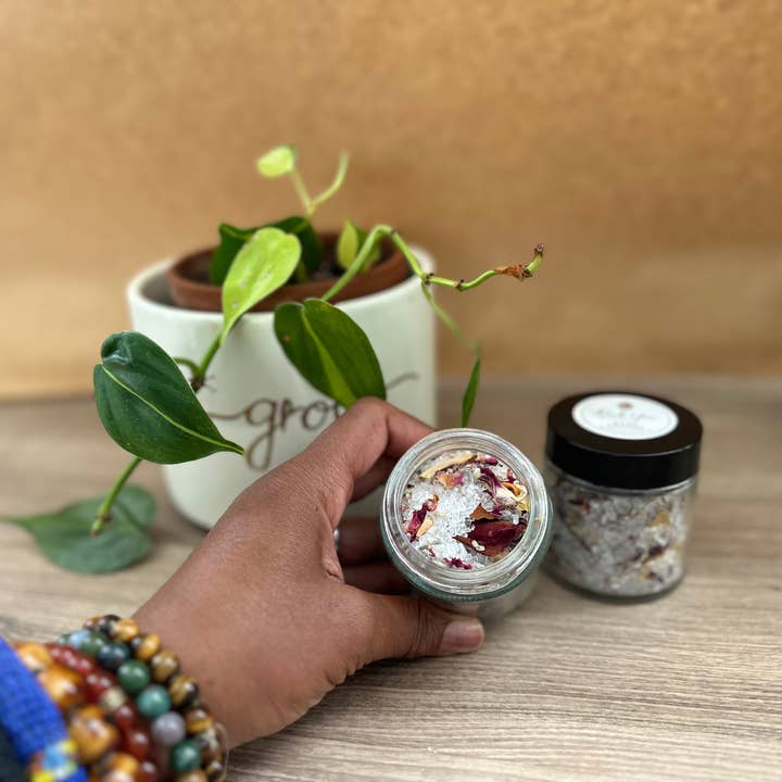 Rose Bath Salt for wholesale by Gypsy Yoga Mama