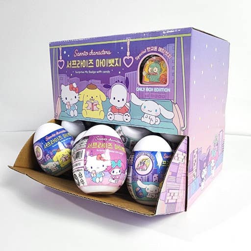 K_Wonderland - Wholesale Lapel Pin/Button - Sanrio Character pins Badge Random Egg Box-24Pcs Limited