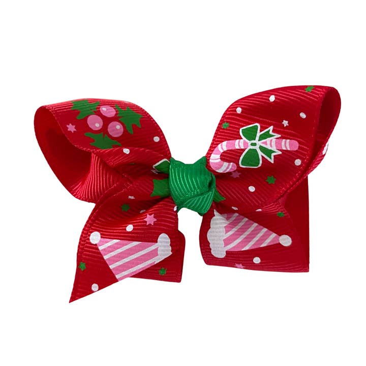 Clip de Lazo Navideño Mini de 2” - Bastón de Caramelo Rojo para venta al por mayor de Poppet Locks