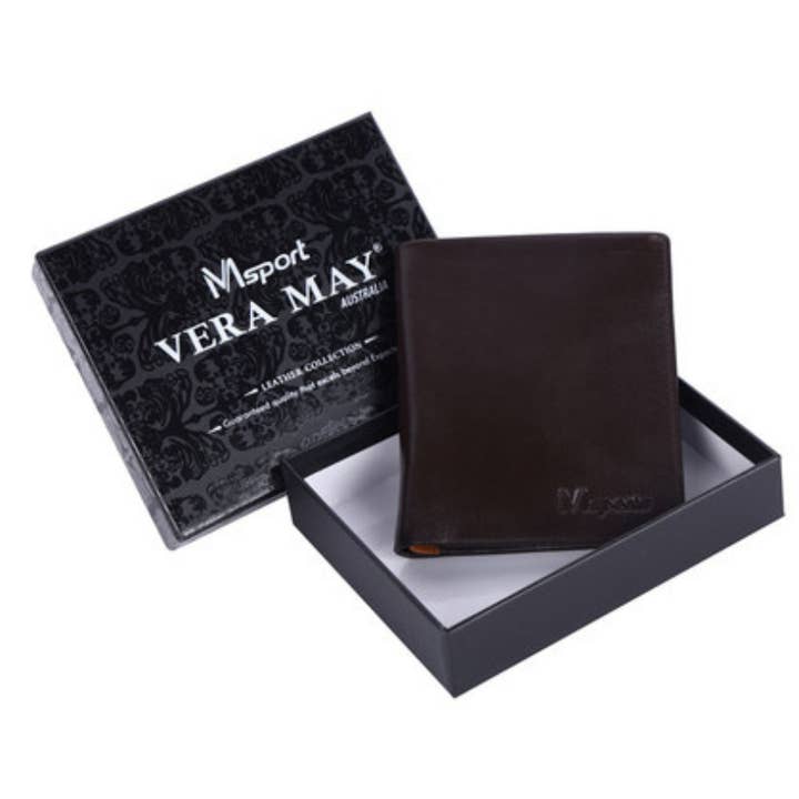 MS7 Brown Vera May Genuine Leather Mens Sport Wallet for wholesale by VeraMay