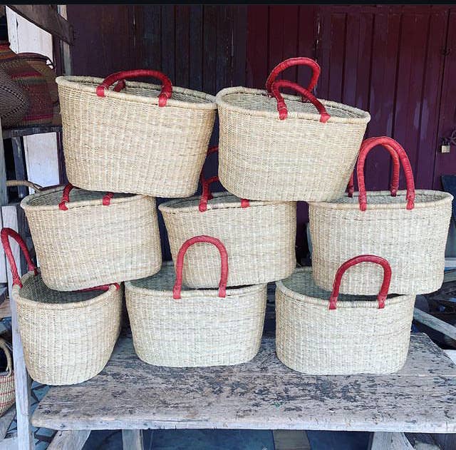 Tanga Baskets - Wholesale Basket - Heavy Duty Natural Eco-friendly Oval Bolga Basket, boho