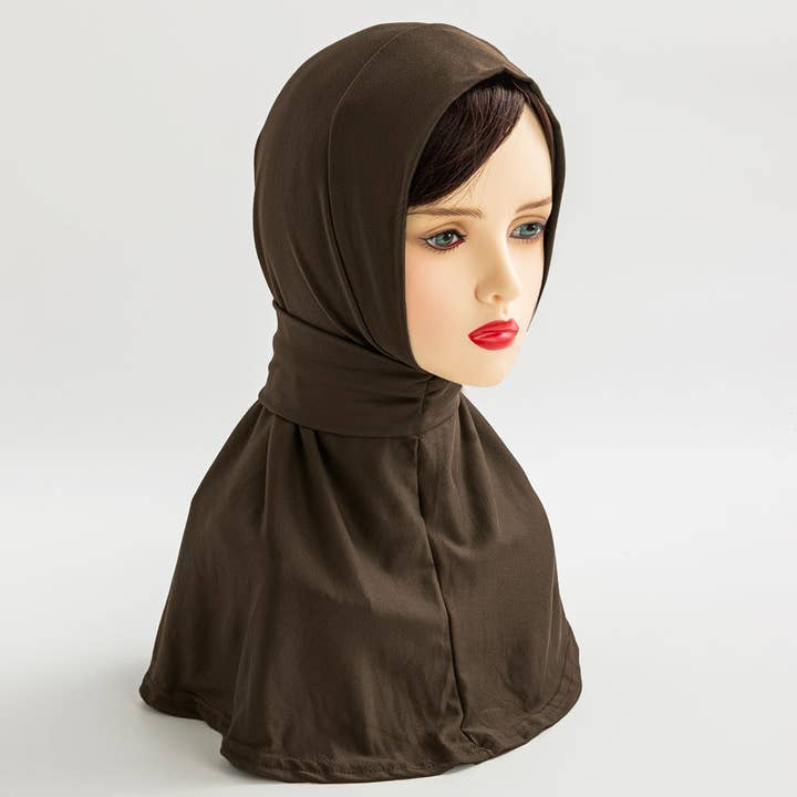 ACCITY - Wholesale Hijab - Women's - COTTON HIJAB THREE BUTTON TIE PULLOVER SCARF_CWASC24298
