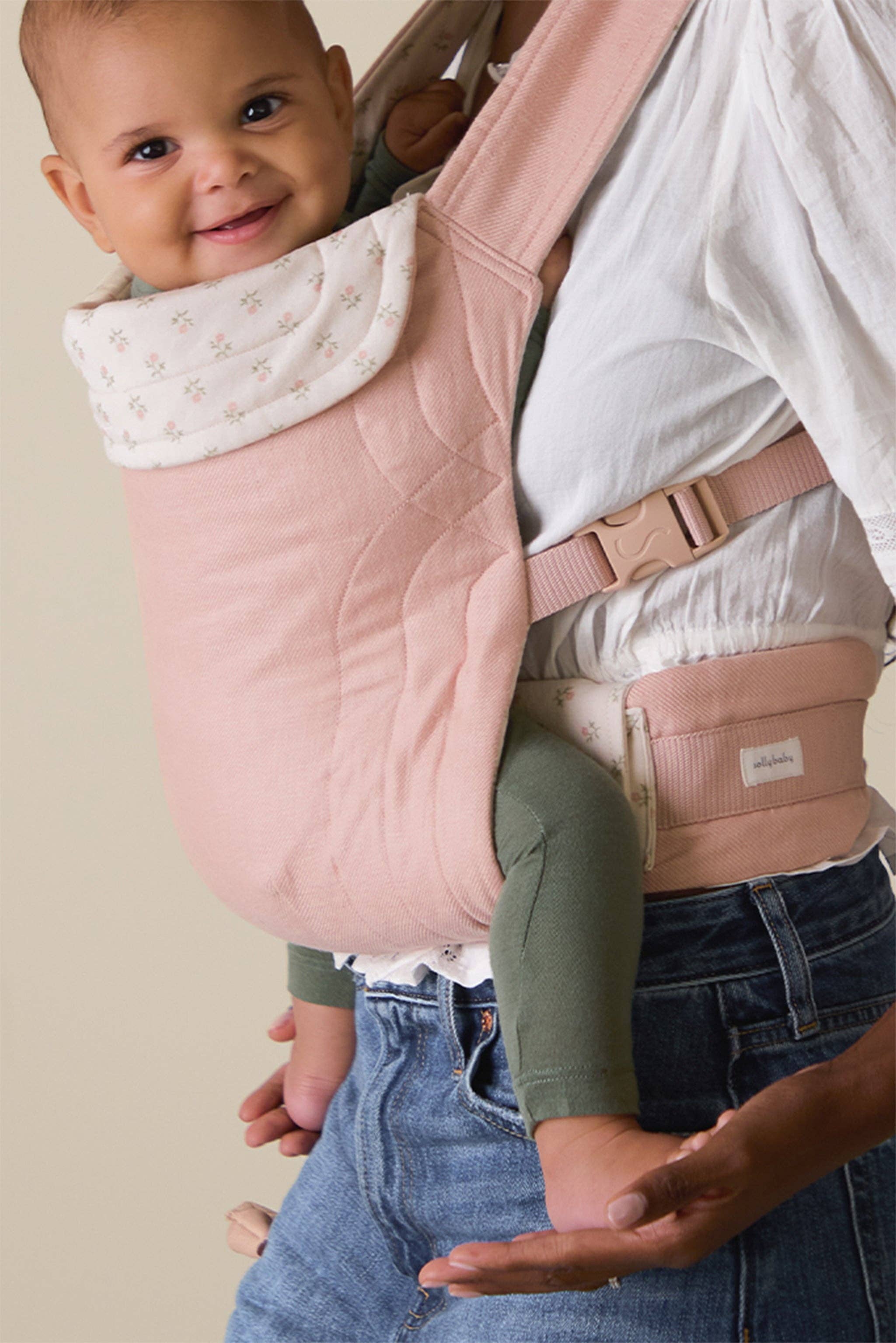 Solly Baby - Wholesale Baby Carrier - Blush Floret Buckle Carrier1