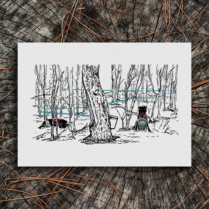 Maple Sugaring Pup Art Print for wholesale by Soijen Illustrations