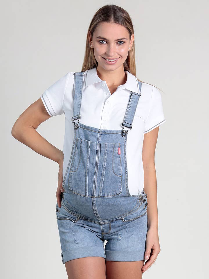 Moderskap Denim kort haklapp för wholesale av Ohma Barcelona