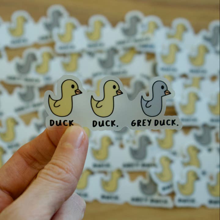 Jones Sticker Co – wholesale Klistermärke – Anka, anka, grå anka klistermärke