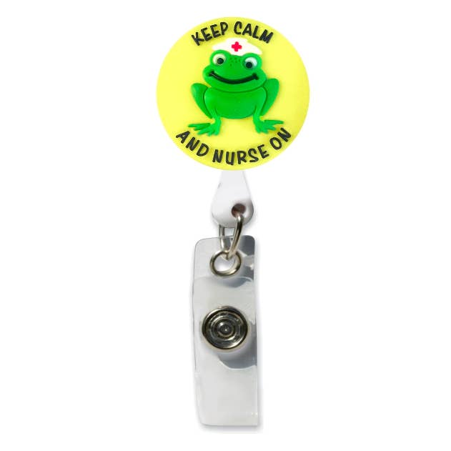 Nurse Frog Rubber Badge Holder for wholesale by Smart Charms