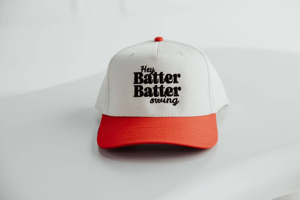 The Babe Co. - Wholesale Baseball Cap - Women's - Hey Batter  Swing Baseball Vintage Embroidered Hat  1