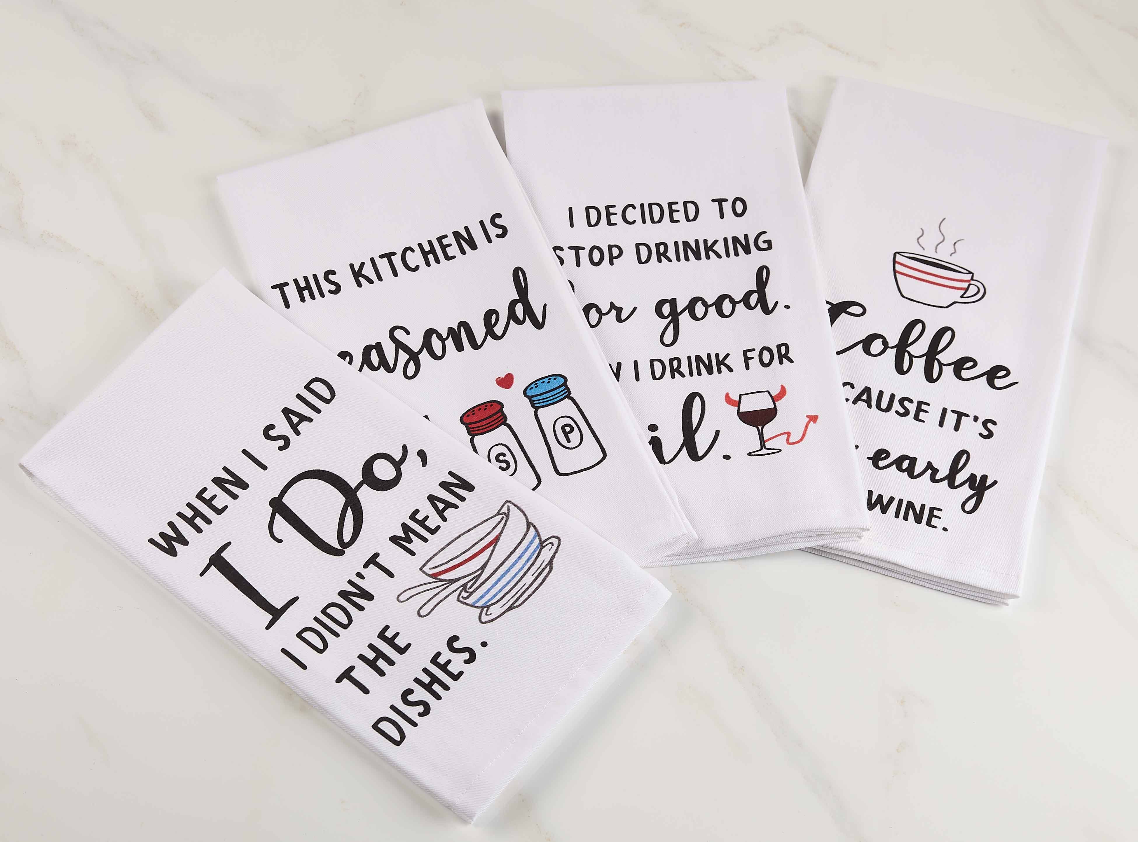 Peking Handicraft - Wholesale Tea Towel - When I Said I Do Printed Kitchen Towel1