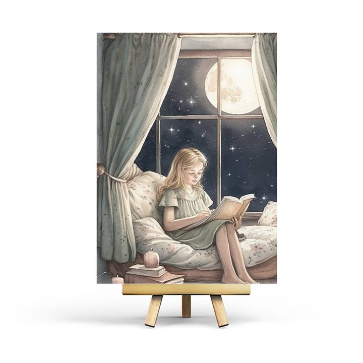 Blond Reading Girl - Postcard for wholesale by Penpaling Paula