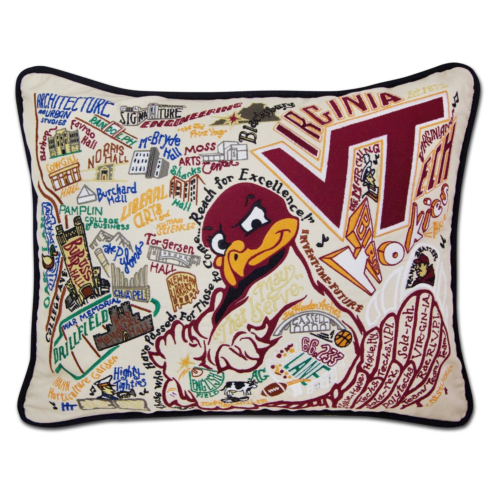 catstudio - Wholesale Throw/Decorative Pillow - Virginia Tech Collegiate Embroidered Pillow0