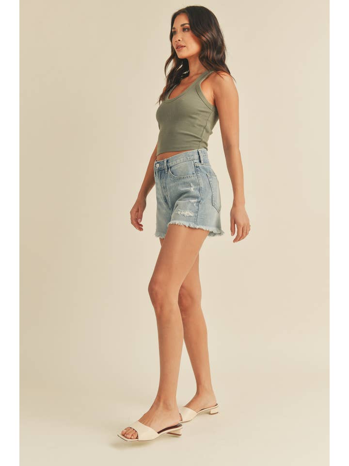 JUST BLACK DENIM - Wholesale Shorts – Women’s - BH403N - LT - Distressed Short1