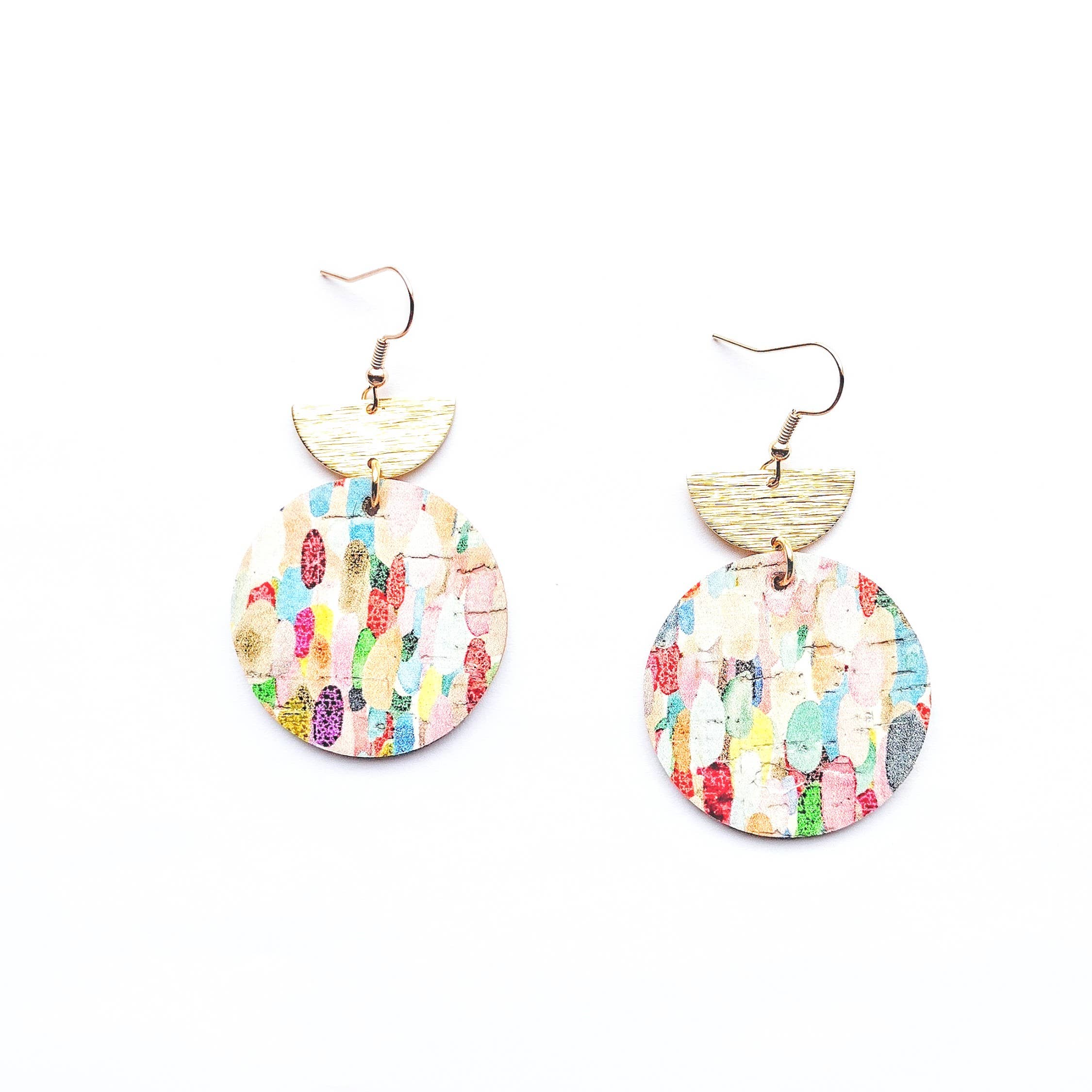 Spoon & Theory Handmade - Vente Boucles d'oreilles pendantes - Boucles d'oreilles tendance Spring Bella en liège et cuir Fusion3