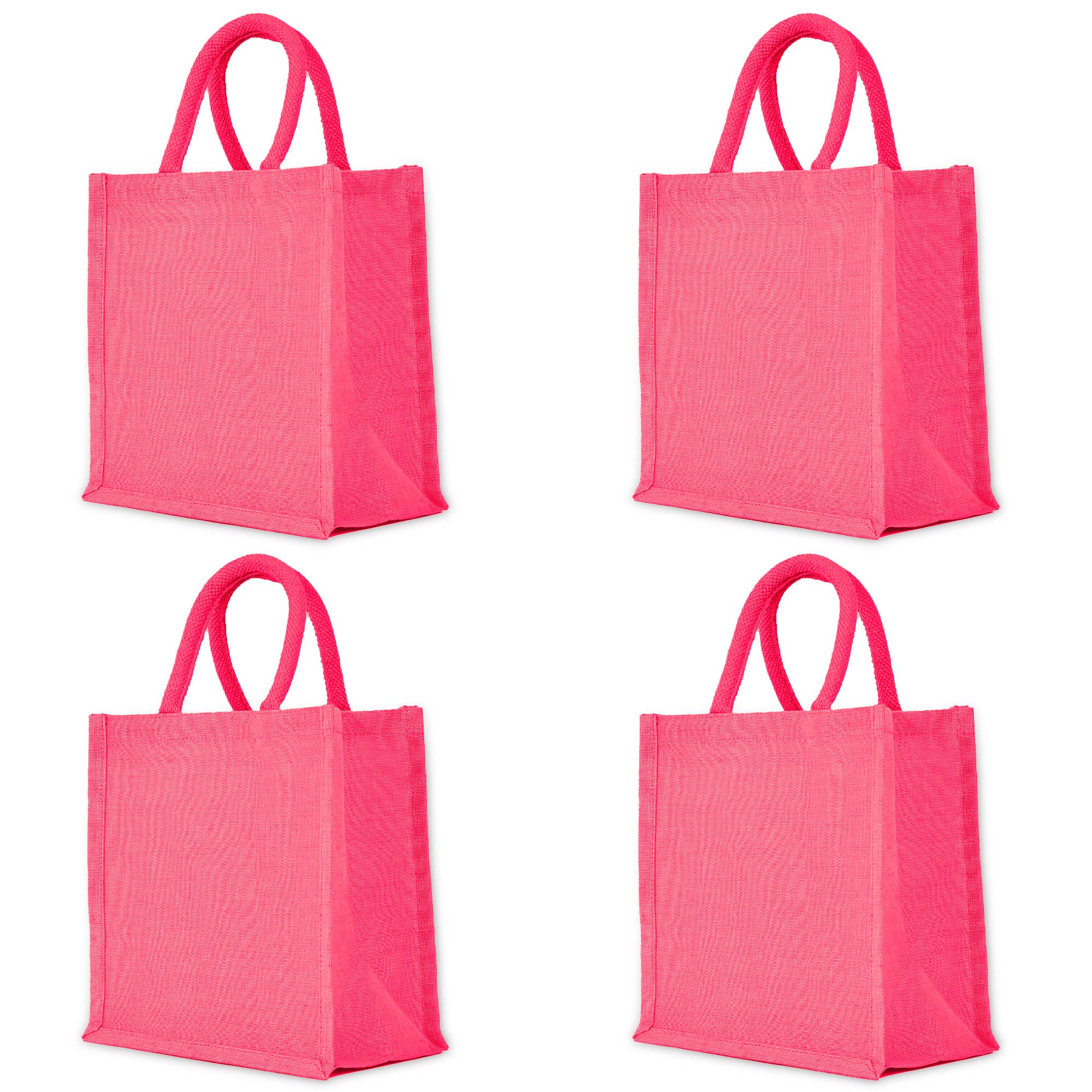 ecojutebags – Engroshandel Indkøbspose/indkøbstaske – 4 genanvendelige Juco-tasker med lomme og håndtag – 12x10x6 - Gave8