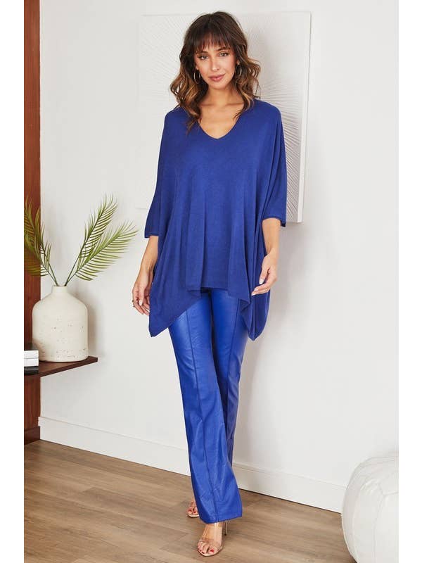 VENTI6 - Venta al por mayor Túnica - Mujer - TOP DE PUNTO LIGERO OVERSIZE CON ESCOTE EN V DRAPEADO (2920)16